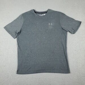 Under Armour Gray Heatgear Active Work Out Short Sleeve T Shirt Large  *STAINED*